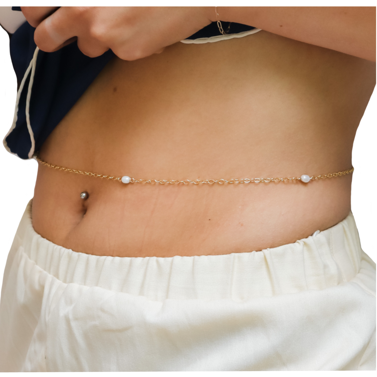 Vintage Pearl Draped Waist Chain ArtGalleryZen Online Store main image 4