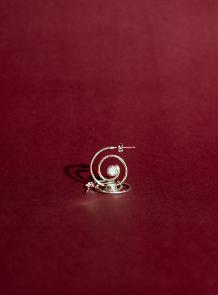 Spiral Opal Hoops