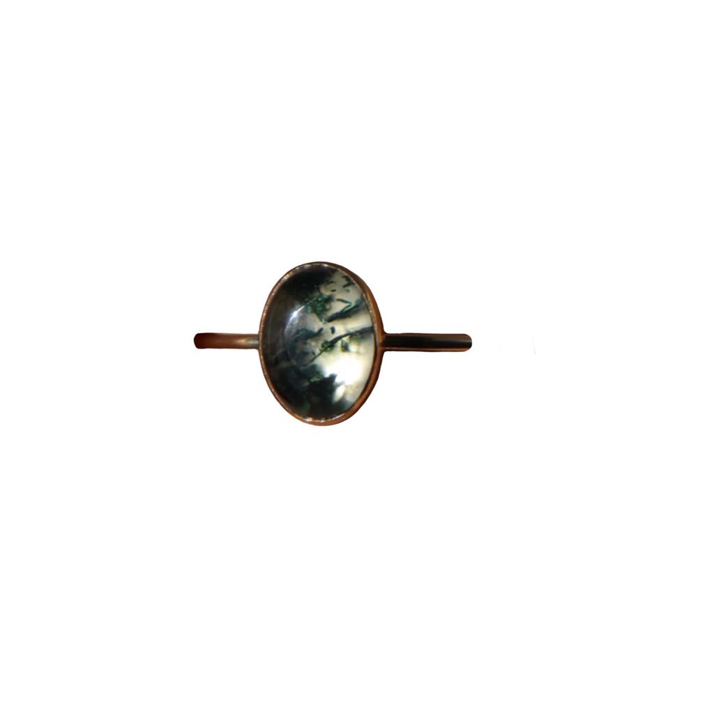 Above the Tree Line Moss Agate Ring