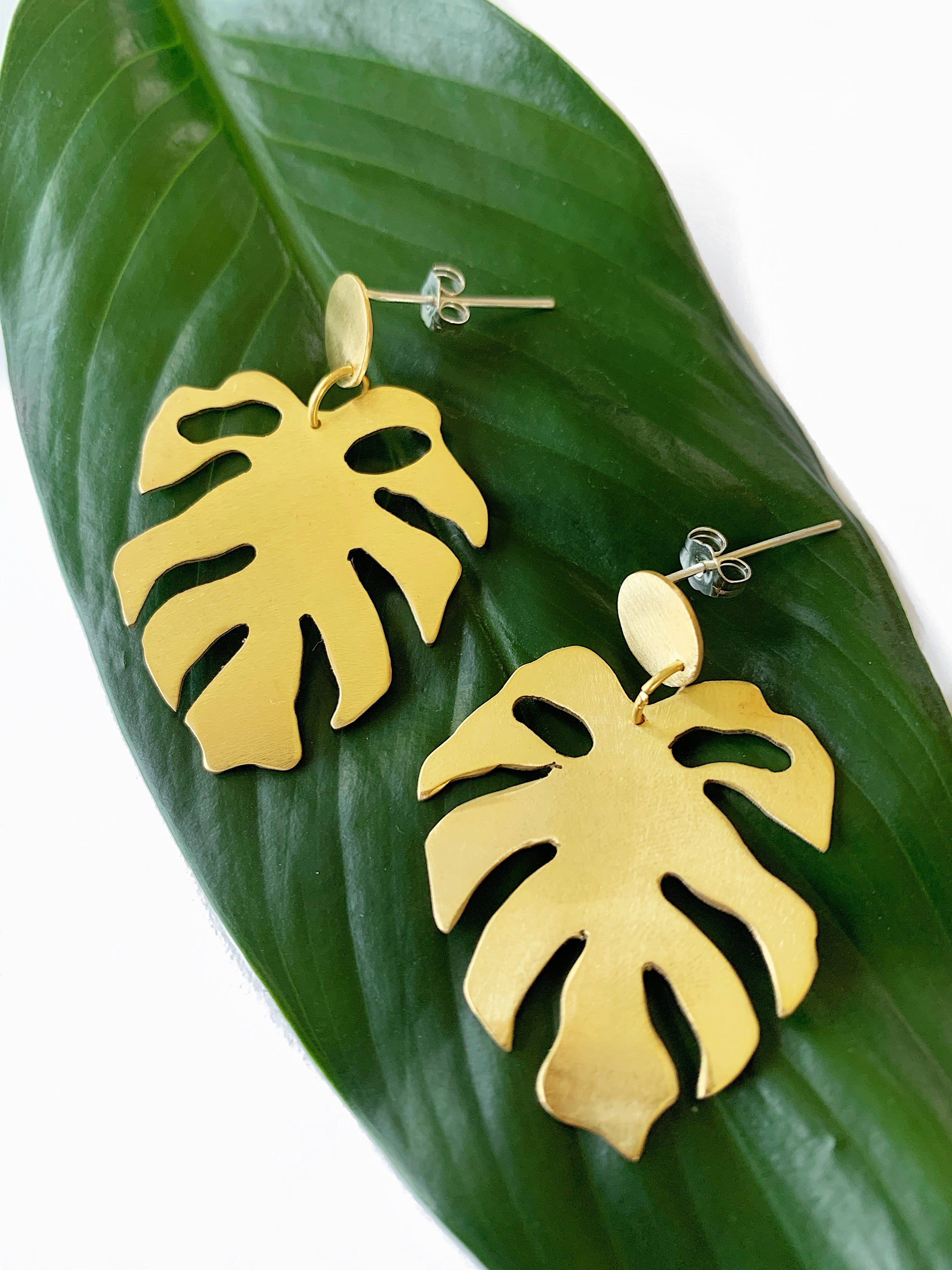 monstera earrings Monstera Earrings